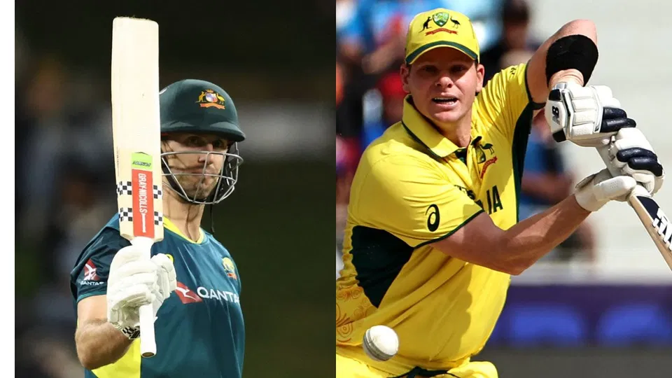 Mitchell Marsh and Steve Smith [Source: AFP]